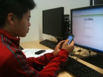 Summer camper working on eHealth smartphone application